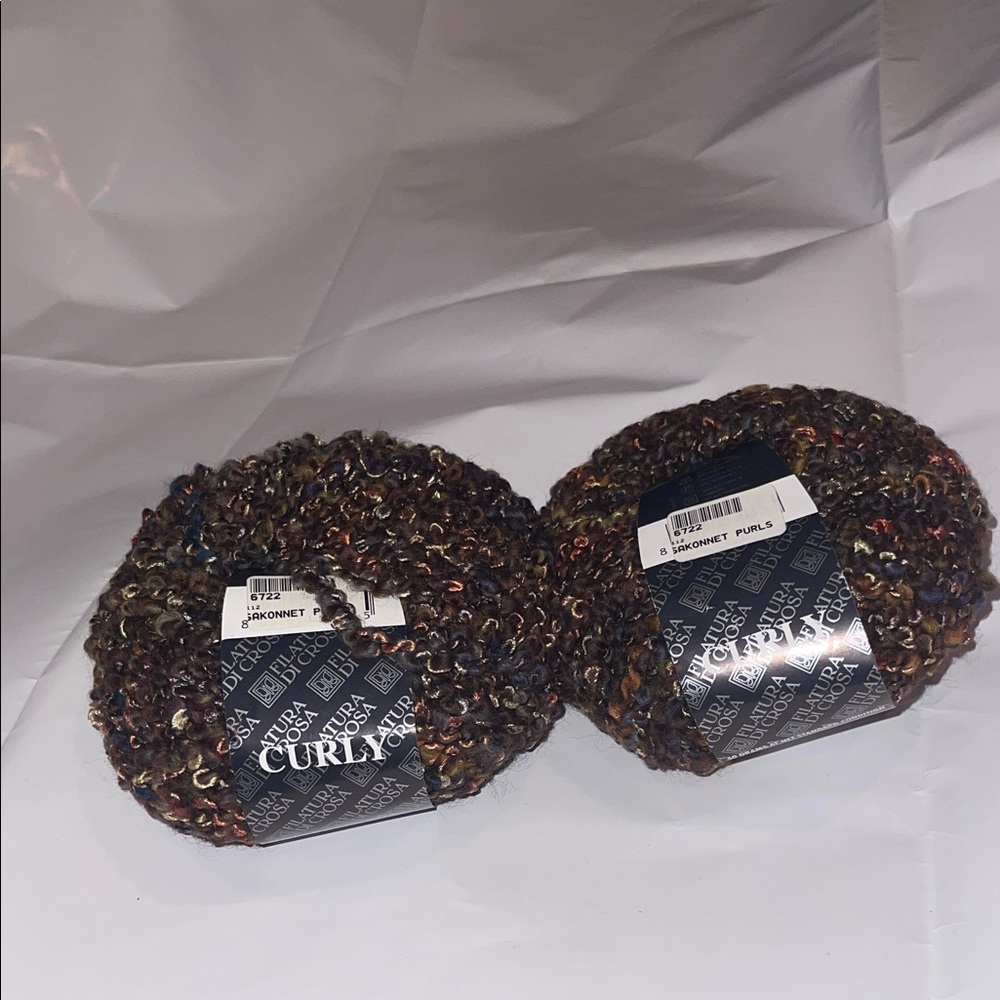 Filatura di crosa Curly Brown and Multicolor Yarn (color 112) 2 skeins